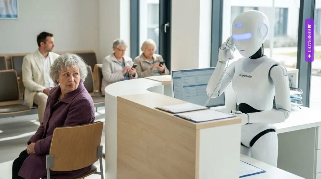 Artykuł 50 AI Act od 2 sierpnia. Voicebot w przychodni będzie musiał przyznać pacjentowi, że jest maszyną – grafika wygenerowana przez AI