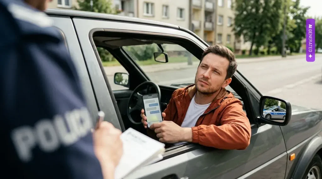 Chatbot doradził kierowcy z Zabrza odmowę mandatu. Sąd orzekł 800 złotych zamiast 100 – grafika wygenerowana przez AI