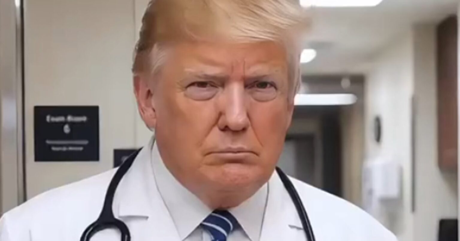 Prezydent w fartuchu lekarskim leczy krytyków z „TDS”. Trump znów sięga po AI prezydent w fartuchu lekarskim leczy krytykow z tds trump znow siega po ai