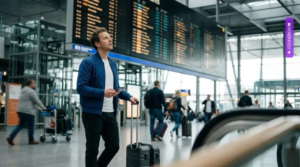 eSky.pl i NielsenIQ: 59 proc. Polaków użyło AI przy planowaniu podróży, ale regularnie robi to co piąty – grafika wygenerowana przez AI