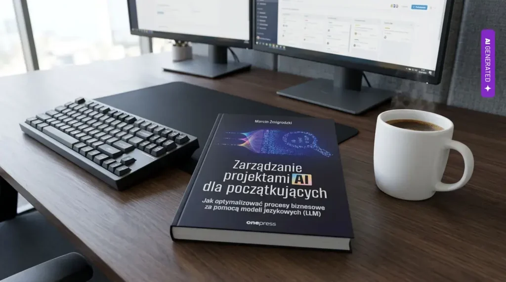 Marcin Żmigrodzki, DAPIS i sześć poziomów dojrzałości. Czytamy „Zarządzanie projektami AI dla początkujących” przed premierą Marcin Żmigrodzki, DAPIS i sześć poziomów dojrzałości. Czytamy „Zarządzanie projektami AI dla początkujących” przed premierą – grafika wygenerowana przez AI