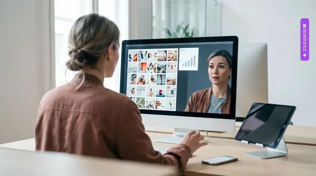 Meta AI ma aplikację na Maca. Podgląda ekran, czyta statystyki reklam i wchodzi do Google Workspace – grafika wygenerowana przez AI