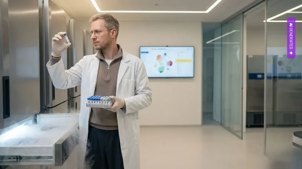 Model AI z PUM w Szczecinie wykrył zamienione próbki nowotworów. Illumina opisała pracę zespołu prof. Wojdacza – grafika wygenerowana przez AI