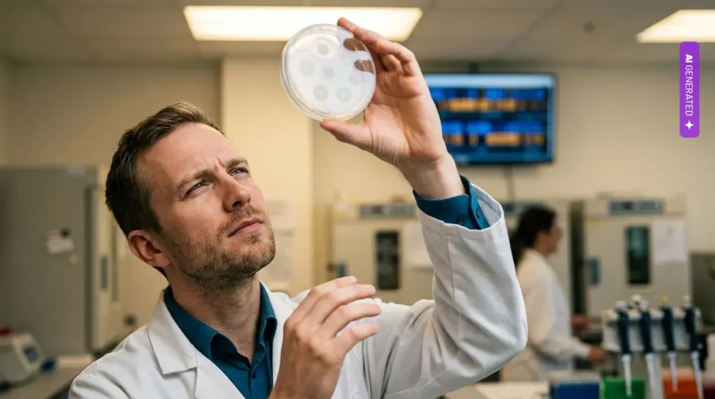 Model Evo napisał od zera genomy 16 wirusów. Arc Institute i Stanford publikują wyniki w Science – grafika wygenerowana przez AI