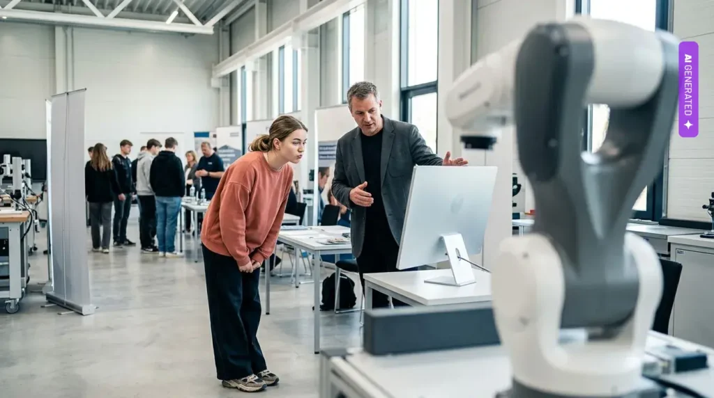 OpenAI współorganizuje z SBA rządowe targi pracy dla przemysłu. Manufacturing Workforce Expo rusza 26 sierpnia na Florydzie – grafika wygenerowana przez AI