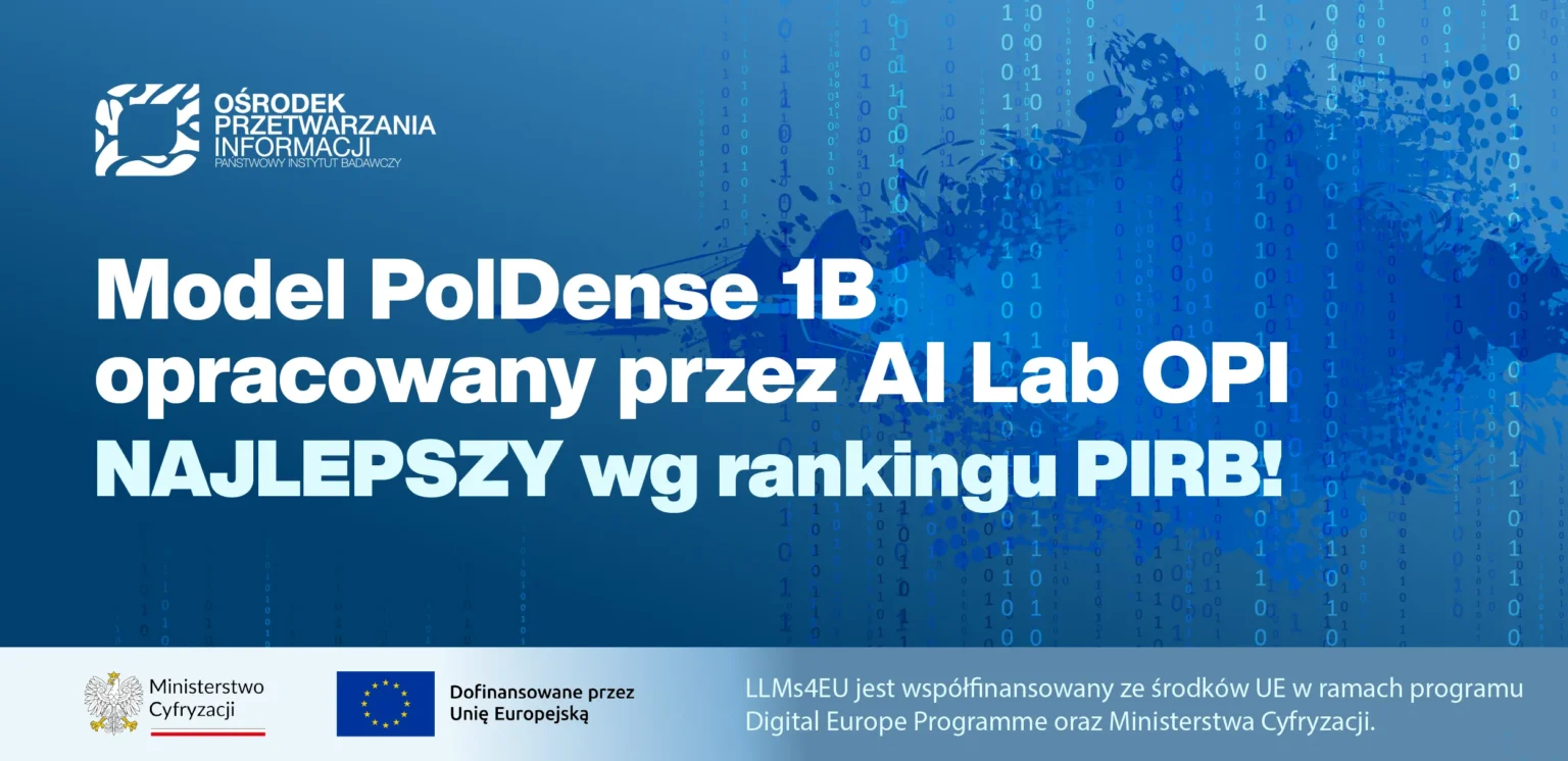 PolDense 1B na szczycie rankingu PIRB. Polski model wyszukiwania pokonał rozwiązania dziesięć razy większe PolDense 1B na szczycie rankingu PIRB. Polski model wyszukiwania pokonał rozwiązania dziesięć razy większe