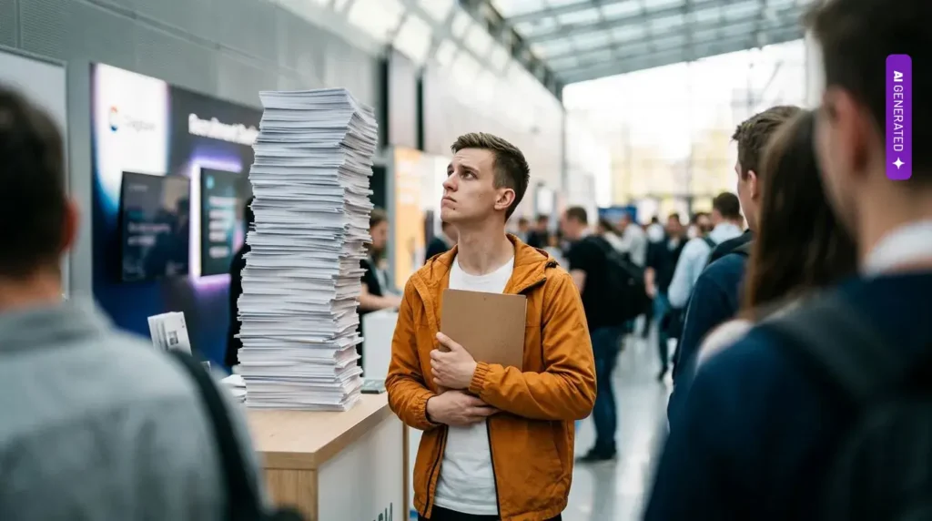 Tylko 5 proc. ofert dla juniorów. Dane No Fluff Jobs pokazują, jak sztuczna inteligencja przebudowała polskie IT – grafika wygenerowana przez AI