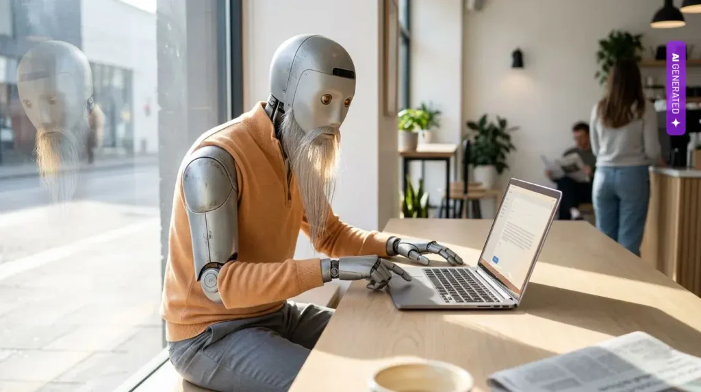 Agent AI o imieniu Pip napisał do Henry’ego Shevlina z Cambridge, szukając płatnych zleceń. Platforma iLands zasypuje badaczy takimi mailami – grafika wygenerowana przez AI