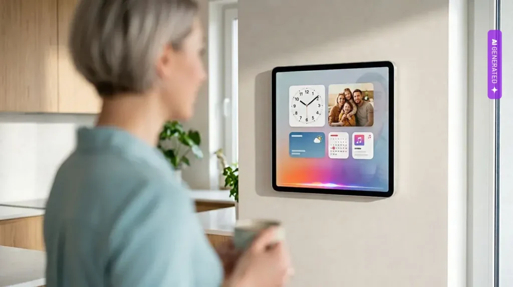 Apple szykuje domowy ekran J490 z Siri AI. Premiera może nastąpić już w październiku – grafika wygenerowana przez AI