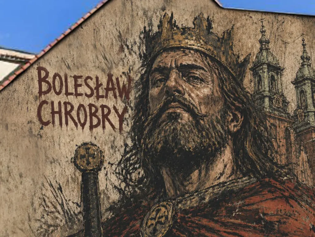 Chrobry trzyma miecz za ostrze. Ukończony mural w Gnieźnie na nowo rozpala spór o sztuczną inteligencję Chrobry trzyma miecz za ostrze. Ukończony mural w Gnieźnie na nowo rozpala spór o sztuczną inteligencję