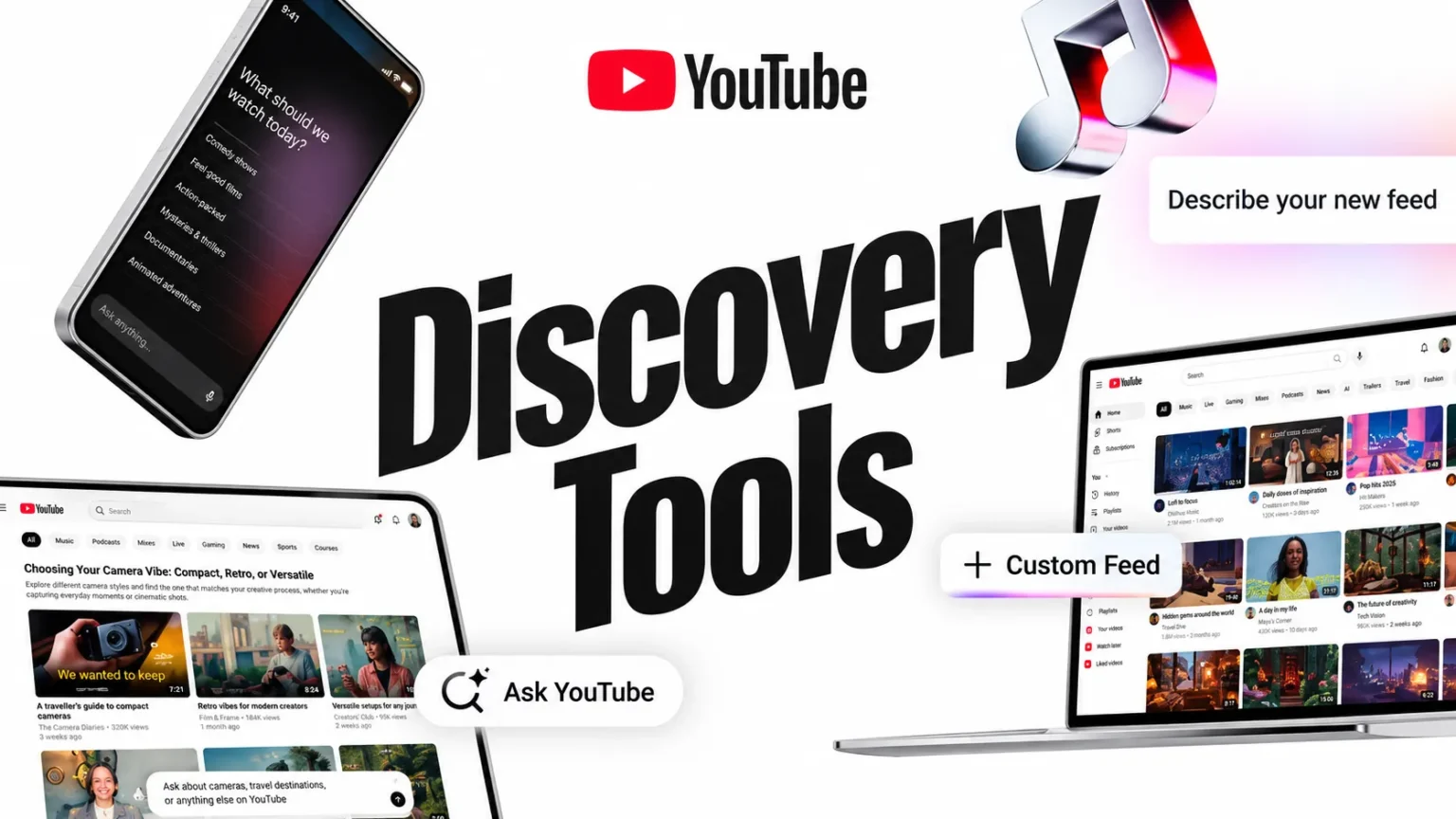 YouTube wprowadza Custom Feeds. Opisujesz, co chcesz oglądać, a Gemini buduje z tego osobną kartę z filmami