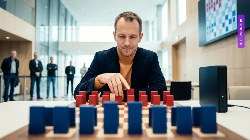 Ataraxos wygrał 15 z 20 partii z czterokrotnym mistrzem świata w Stratego. Trening AI kosztował mniej niż 8 tys. dolarów – grafika wygenerowana przez AI