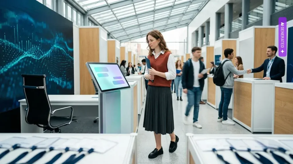 Goldman Sachs: tam, gdzie firmy częściej korzystają z AI, zatrudnienie rośnie wolniej, a bezrobocie jest wyższe – grafika wygenerowana przez AI
