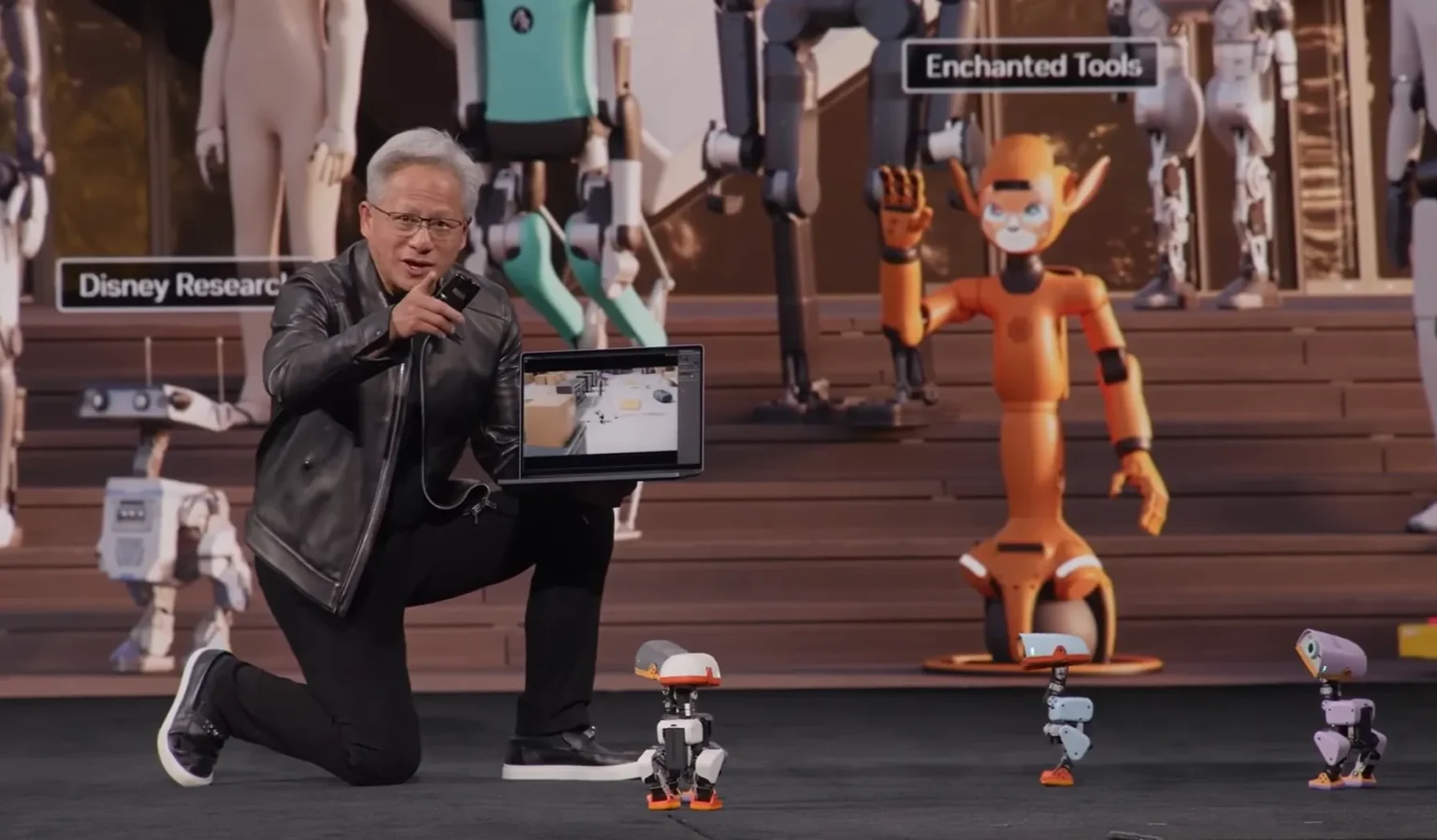Jensen Huang i cztery Microducki na GTC w Berlinie. Robot Pollen Robotics za 399 dolarów zebrał 2,6 mln dolarów zamówień w dobę