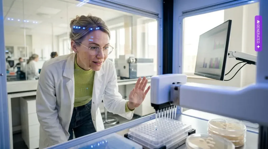 „Naukowiec AI” z Chalmers wygenerował 1933 hipotezy o drożdżach i przetestował w laboratorium osiem z nich – grafika wygenerowana przez AI